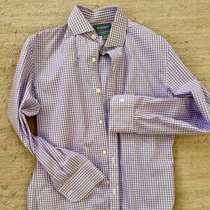 Bonobos Wrinkle-Free Slim-Fit Dress Shirt in Purple Gingham, 15/32